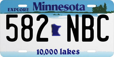 MN license plate 582NBC