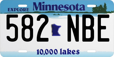 MN license plate 582NBE
