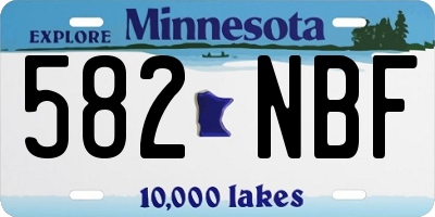 MN license plate 582NBF