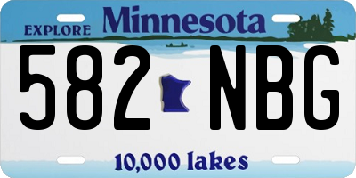 MN license plate 582NBG