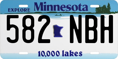 MN license plate 582NBH