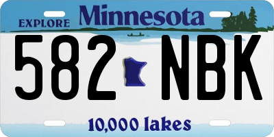 MN license plate 582NBK