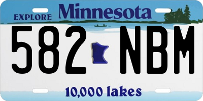 MN license plate 582NBM