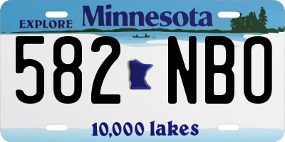 MN license plate 582NBO