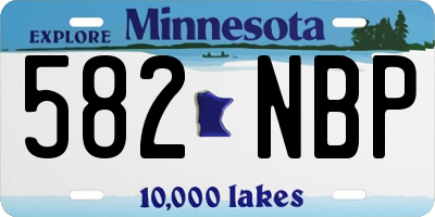 MN license plate 582NBP