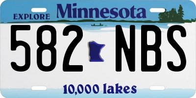 MN license plate 582NBS