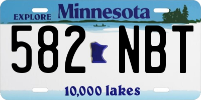 MN license plate 582NBT