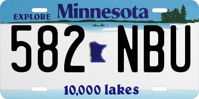 MN license plate 582NBU