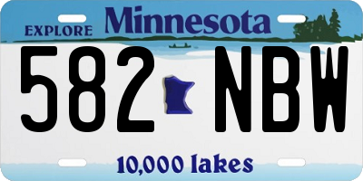 MN license plate 582NBW