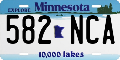 MN license plate 582NCA