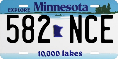 MN license plate 582NCE