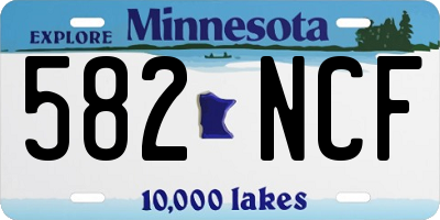 MN license plate 582NCF
