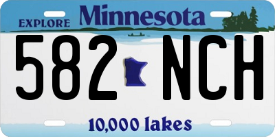 MN license plate 582NCH