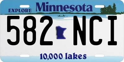 MN license plate 582NCI