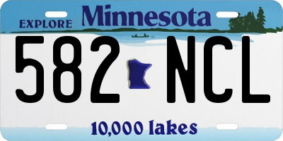 MN license plate 582NCL