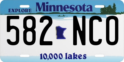 MN license plate 582NCO