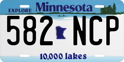 MN license plate 582NCP