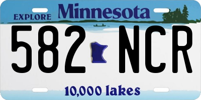 MN license plate 582NCR