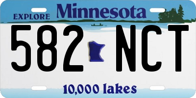 MN license plate 582NCT