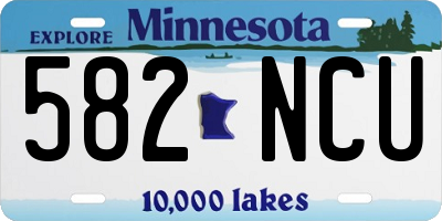 MN license plate 582NCU