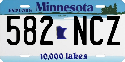 MN license plate 582NCZ