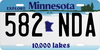 MN license plate 582NDA