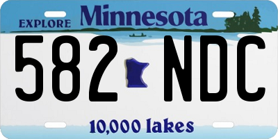 MN license plate 582NDC