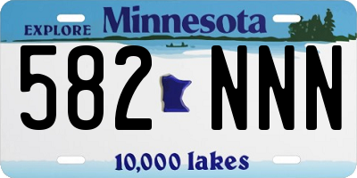 MN license plate 582NNN