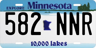 MN license plate 582NNR