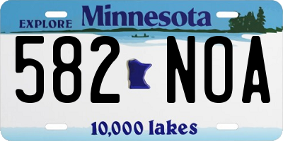 MN license plate 582NOA