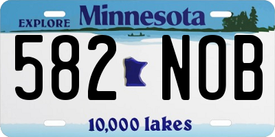 MN license plate 582NOB