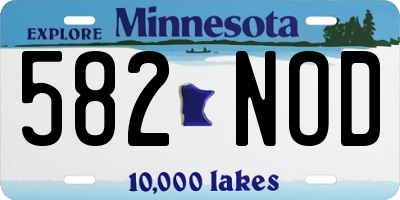 MN license plate 582NOD