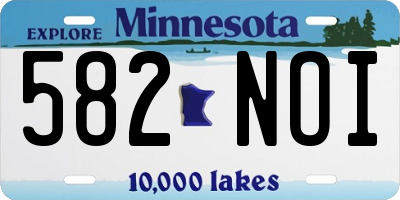 MN license plate 582NOI