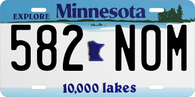 MN license plate 582NOM