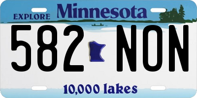 MN license plate 582NON