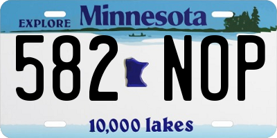 MN license plate 582NOP