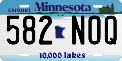MN license plate 582NOQ