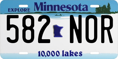 MN license plate 582NOR