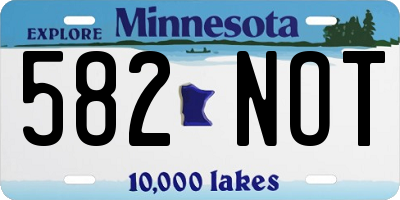 MN license plate 582NOT