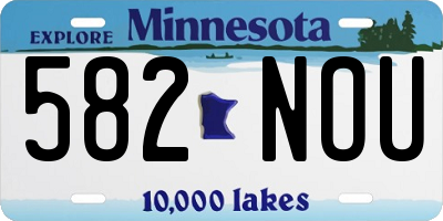 MN license plate 582NOU