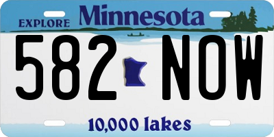 MN license plate 582NOW