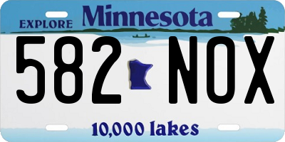 MN license plate 582NOX