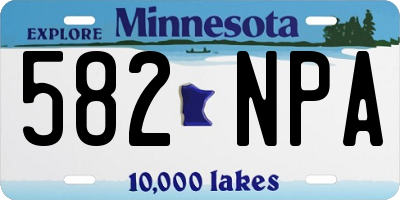 MN license plate 582NPA
