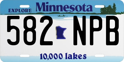 MN license plate 582NPB