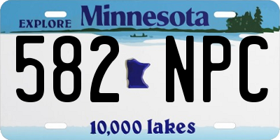 MN license plate 582NPC