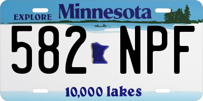 MN license plate 582NPF