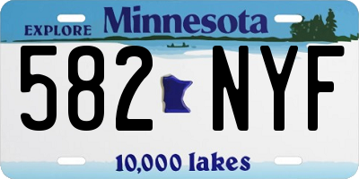 MN license plate 582NYF