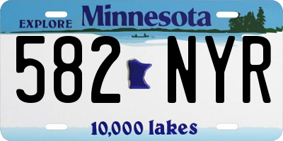 MN license plate 582NYR