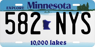 MN license plate 582NYS