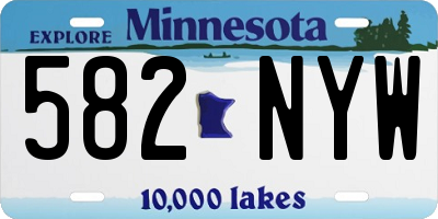 MN license plate 582NYW